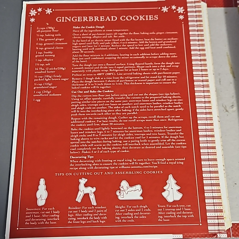 Vintage 2006 Williams Sonoma 8 pc cookie cutters Holiday Storybook Cutter Set
